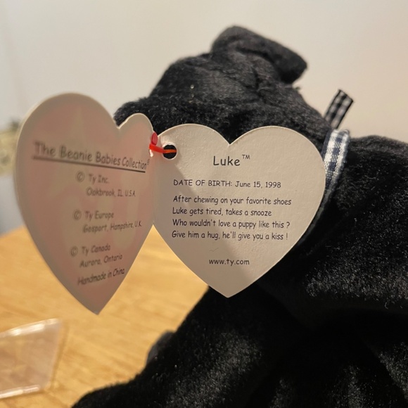 Ty Beanie Babies Luke Dog Black 1998 – New Tag Protector VINTAGE - Picture 5 of 9